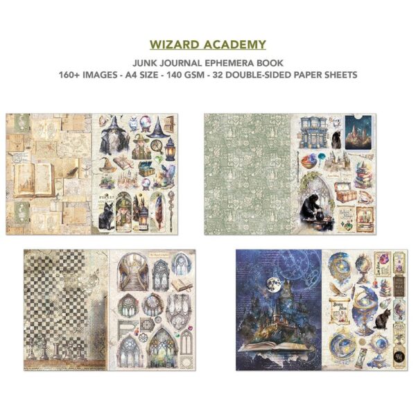 Wizard Academy A4 Junk Journal Ephemera Book (32pcs) (CBB004)