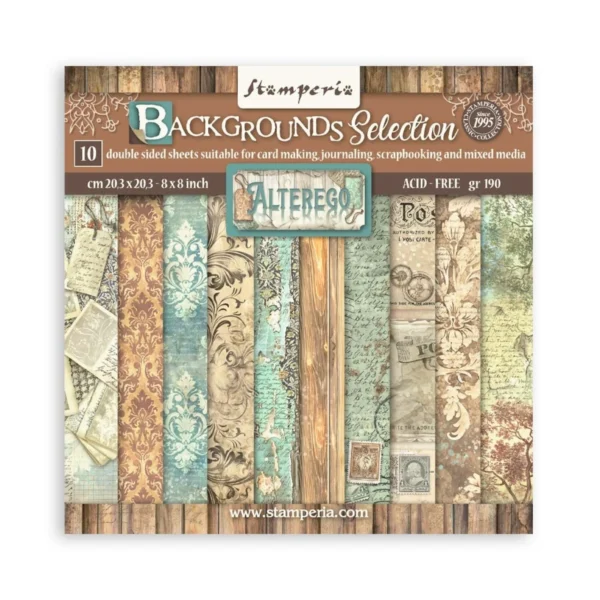 Alterego 8x8 Inch Paper Pack Maxi Backgrounds Selection (SBBS117)