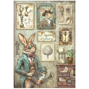 stamperia-alterego-a4-rice-paper-rabbit-6pcs-dfsa4