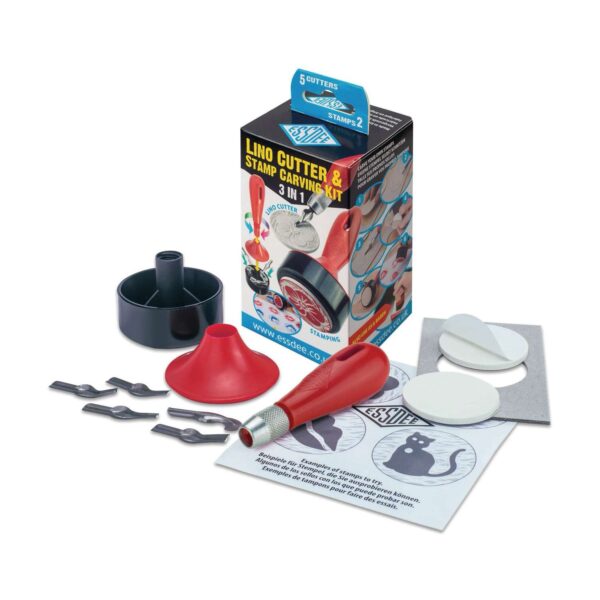 Lino cutter & stamp carving 3-in-1 kit