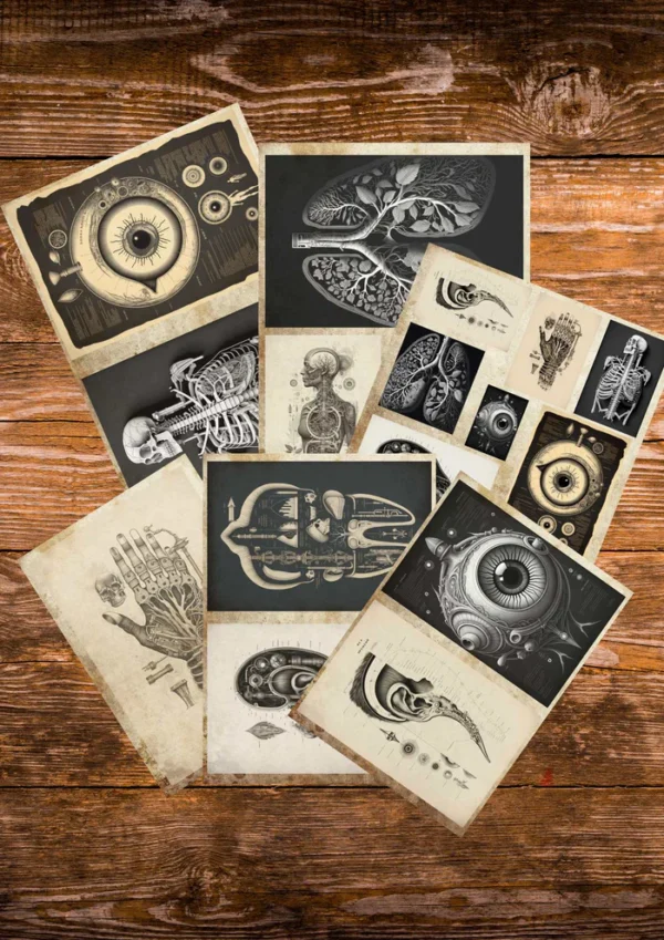 Anatomical Steampunk scrapbooking paper – PO5 _ 2 Steampunk Anatomisch - Scrapbooking papier (P05)
