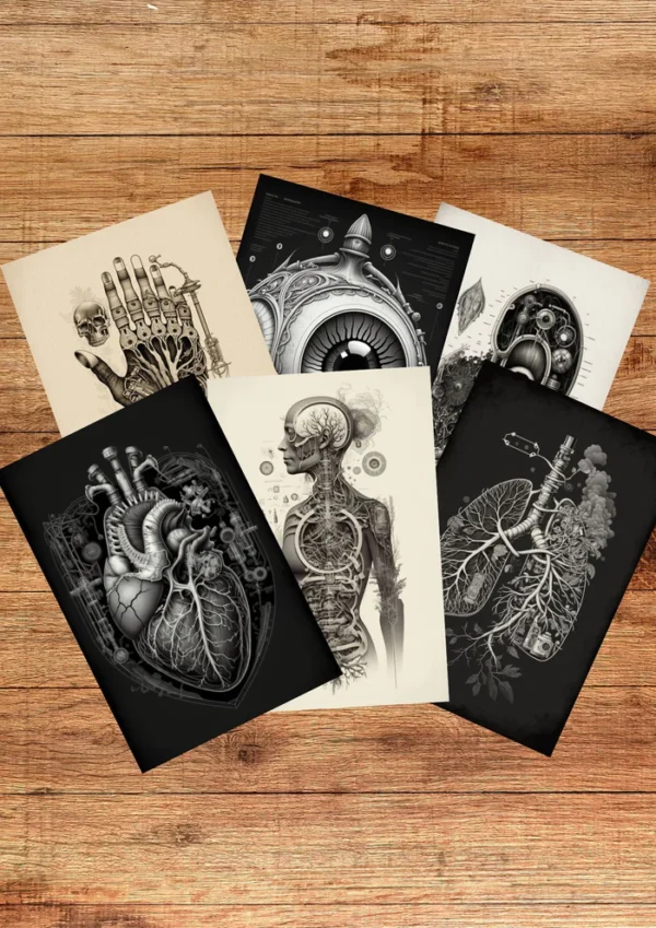 Anatomical Steampunk scrapbooking paper – PO5 _ 3 Steampunk Anatomisch - Scrapbooking papier (P05)