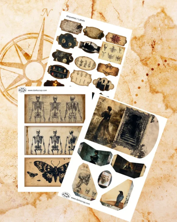 Ephemera Dark Academia 76 illustrations