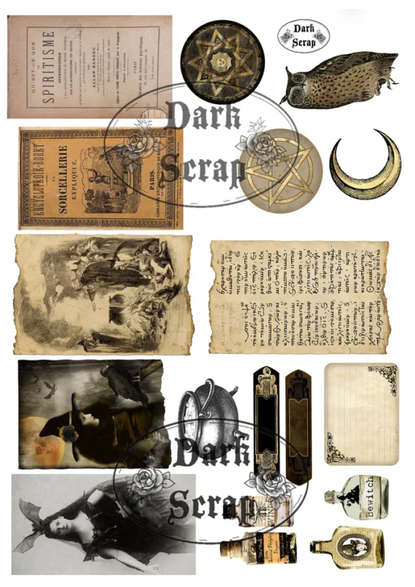 Kit mini journal & tags spiritisme (K11)