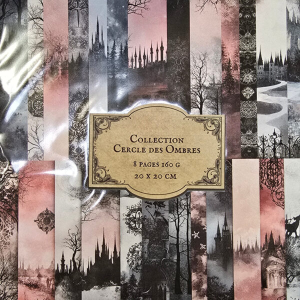 Papier 20×20 scrapbooking Cercle des Ombres – P13 _ 1 Papier 20x20 scrapbooking Cercle des Ombres - P13