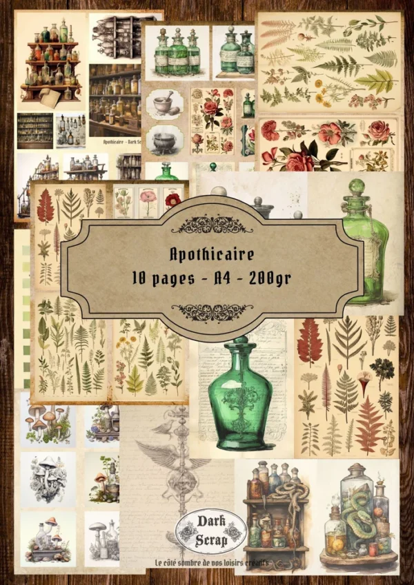 Papier scrapbooking Apothicaire - P01