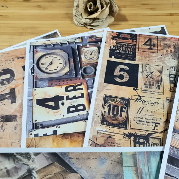 Donkere industriële junkjournal Scrapbookingpapier (P06)