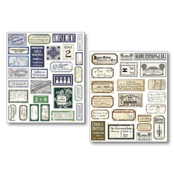 Vintage Scripts Mixed Media Stickers (10pcs) (MB003)
