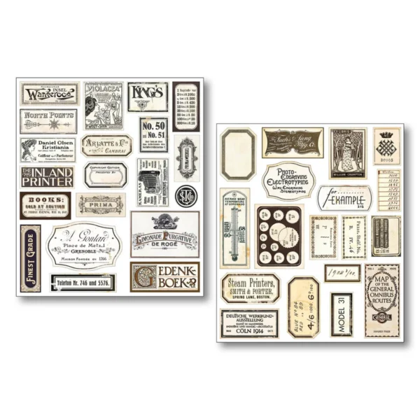 Vintage Scripts Mixed Media Stickers (10pcs) (MB003)