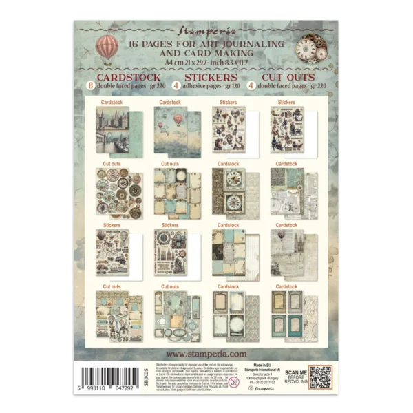 Voyages Fantastiques Junk Journal Stickers, Backgrounds, Cut-Outs (SBJK05)