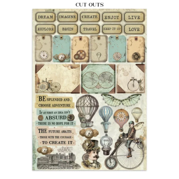 Voyages Fantastiques Junk Journal Stickers, Backgrounds, Cut-Outs (SBJK05)