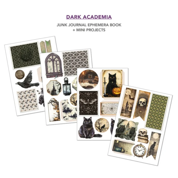 Dark Academia A4 Junk Journal Ephemera Book (32pcs) (CBB014) 006 Dark Academia A4 Junk Journal Ephemera Book (32pcs) (CBB014)