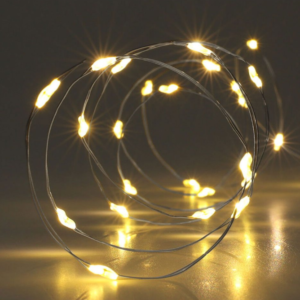 Zilverdraad LED Lichtketting 195 cm – 40 Warm witte LED Lampjes op Batterij
