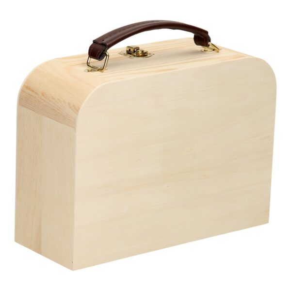 Houten creatie koffertje met handvat en sluiting