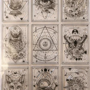 A4-stempel Maan, Zon tarotkaart XL esoterisch (T50B)