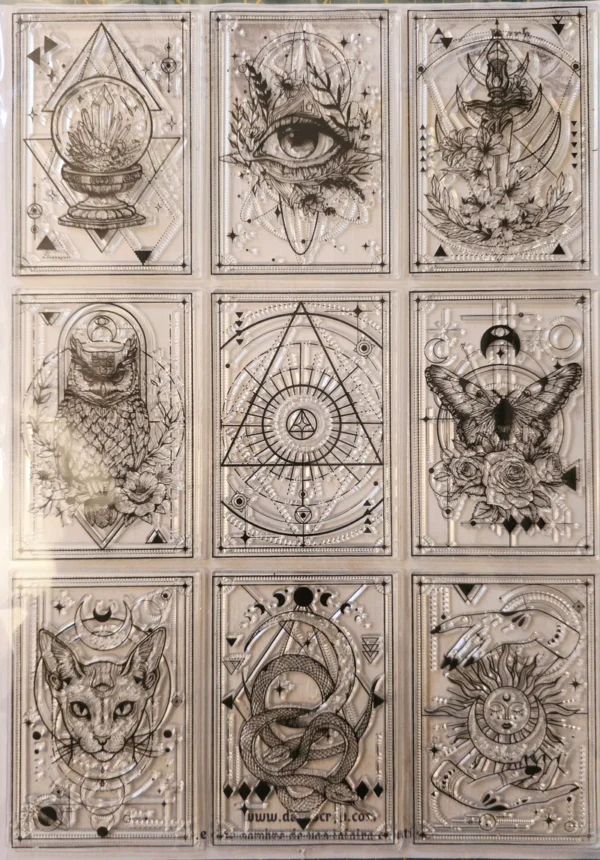 A4-stempel Maan, Zon tarotkaart XL esoterisch (T50B)