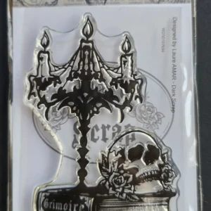 Tampon Crâne, chandelier et livre