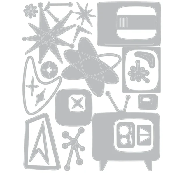 sizzix-thinlits-die-by-tim-holtz-vault-atomic-retr Die Set Vault Atomic Retro by Tim Holtz Thinlits 24pcs - Sizzix (666875)