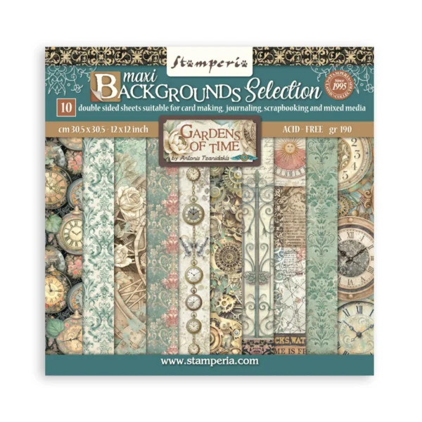 Gardens of Time 12x12 Inch Paper Pack Maxi Background (SBBL186)