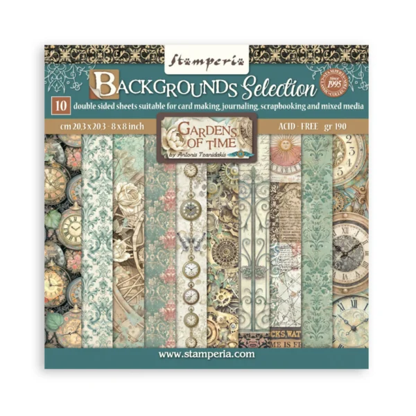 Gardens of Time 8x8 Inch Paper Pack Maxi Background Selection by Antonis Tzanidakis (SBBS142)