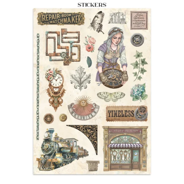 Gardens of Time Junk Journal Stickers, Backgrounds, Cut-Outs (SBJK17)