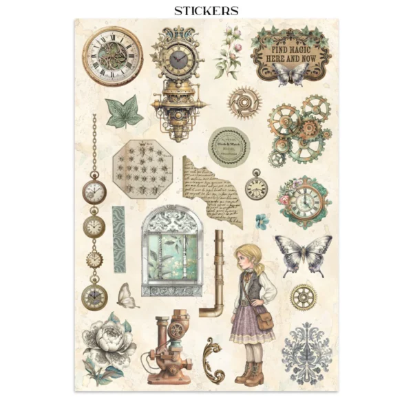 Gardens of Time Junk Journal Stickers, Backgrounds, Cut-Outs (SBJK17)