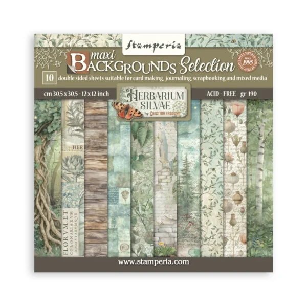 Herbarium Silvae 12x12 Inch Paper Pack Maxi Background Selection (SBBL180)