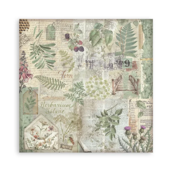Herbarium Silvae 8x8 Inch Paper Pack Maxi Backgrounds Selection (SBBS136)