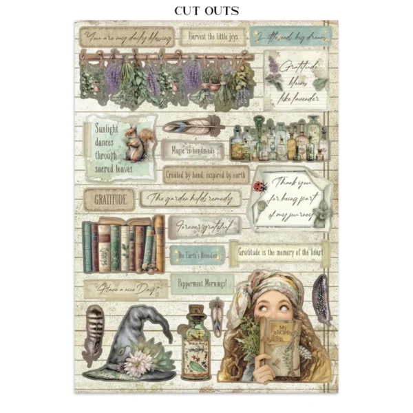 Herbarium Silvae Junk Journal Stickers, Backgrounds, Cut-Outs (SBJK09)