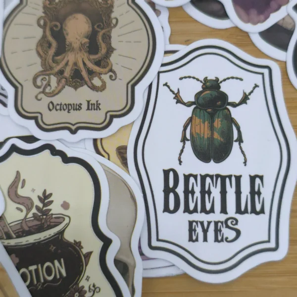25 Stickers – Apothicaire & Cabinet de Curiosités - Vintage stijl (S08)