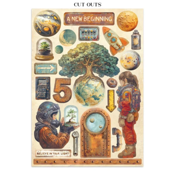 A New Beginning Junk Journal Stickers, Backgrounds, Cut-Outs - Stamperia (SBJK16) 003 A New Beginning Junk Journal Stickers, Backgrounds, Cut-Outs (SBJK16)