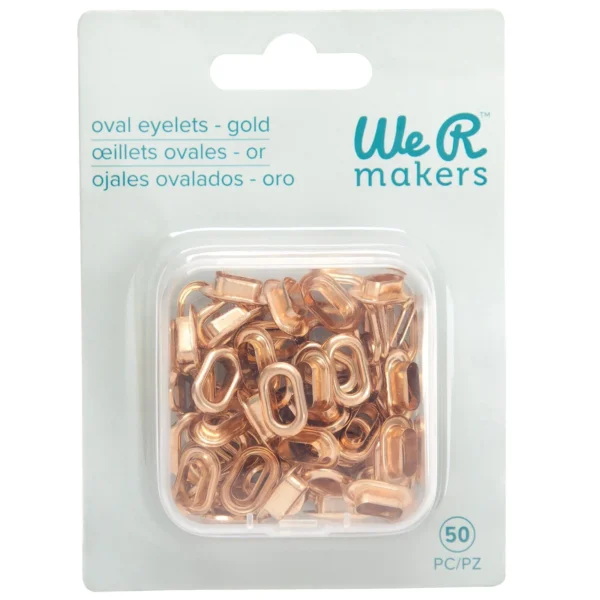 Crop-A-Dile Oval Eyelets Gold 50stuks - We R Makers ( 735143) 003 Crop-A-Dile Oval Eyelets Gold 50stuks - We R Makers ( 735143)