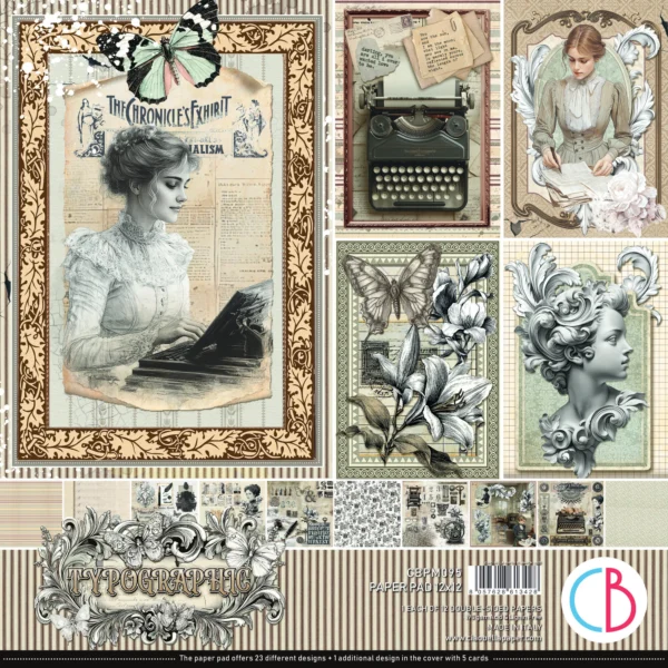 Typographic 12x12 Inch Paper Pad (12pcs) (CBPM095)