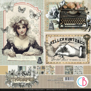 Typographic 12x12 Inch Patterns Pad (8pcs) (CBT095)