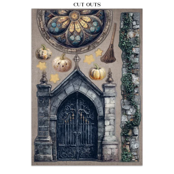 Stamperia Halloween Junk Journal Stickers, Backgrounds & Cut-Outs by Vicky Papaioannou (SBJK22) | A4 Art Journaling & Card Making Kit