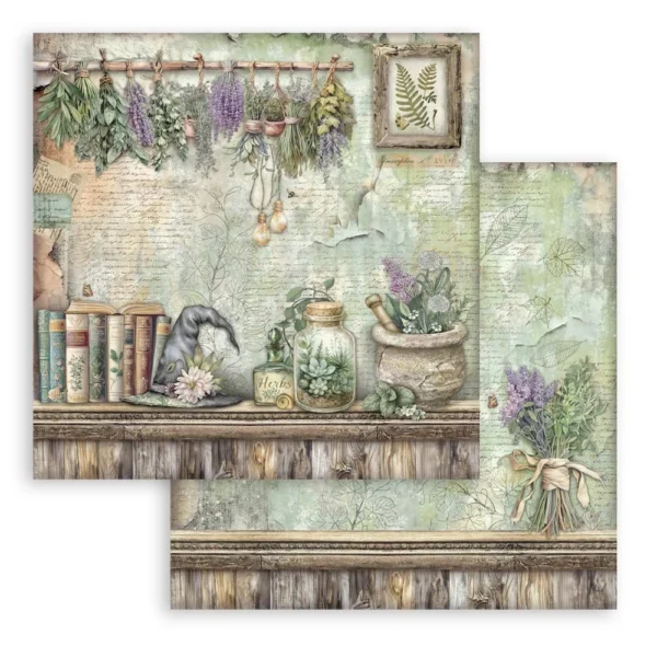 Stamperia Herbarium Silvae Lavender SBB1110 bevat 10 dubbelzijdige 12x12 inch designvellen met een botanisch lavendelthema. Perfect voor scrapbooking, junk journals, kaarten maken en mixed media.