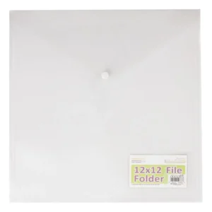 12x12 Inch File Folder (PMA 9351007) Papermania 12x12 Inch File Folder met drukknoopsluiting. Transparante opbergmap voor scrapbookpapier, cardstock, foto's en creatieve materialen.