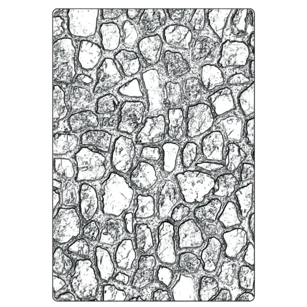 Sizzix 3D Texture Fades A5 Cobblestone van Tim Holtz. Maak diepe, realistische kasseienstructuren voor scrapbooking, journals, kaarten en mixed media.
