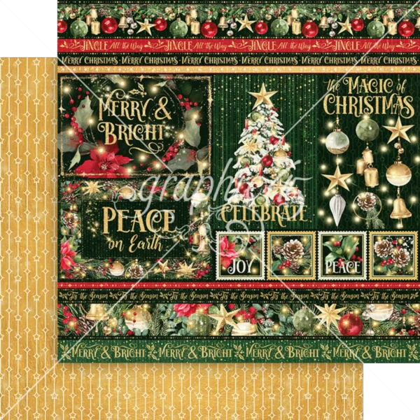 Merry & Bright 8x8 Inch Collection Pack (4502913) 005 Graphic 45 Merry & Bright 8x8 Collection Pack met 16 dubbelzijdige kerstvellen. Perfect voor scrapbooking, kerstkaarten, journals en mini-albums.