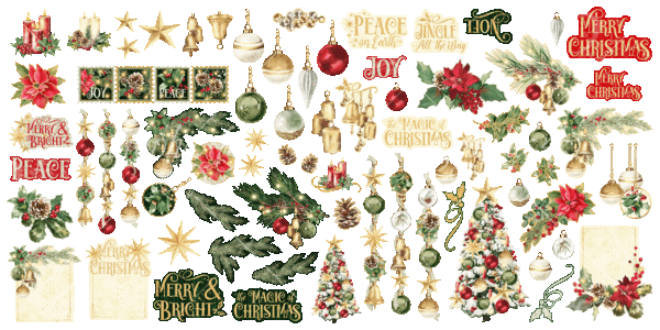 Merry & Bright Ephemera Assortment - Graphic 45 (4502917) Merry & Bright Ephemera Assortment | Graphic 45