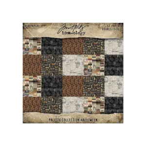 Tim Holtz Idea-ology Palette Collection Halloween 8x8 inch TH94481 – vintage Halloween papier voor scrapbooking en journaling.