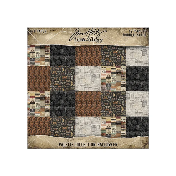 Tim Holtz Idea-ology Palette Collection Halloween 8x8 inch TH94481 – vintage Halloween papier voor scrapbooking en journaling.