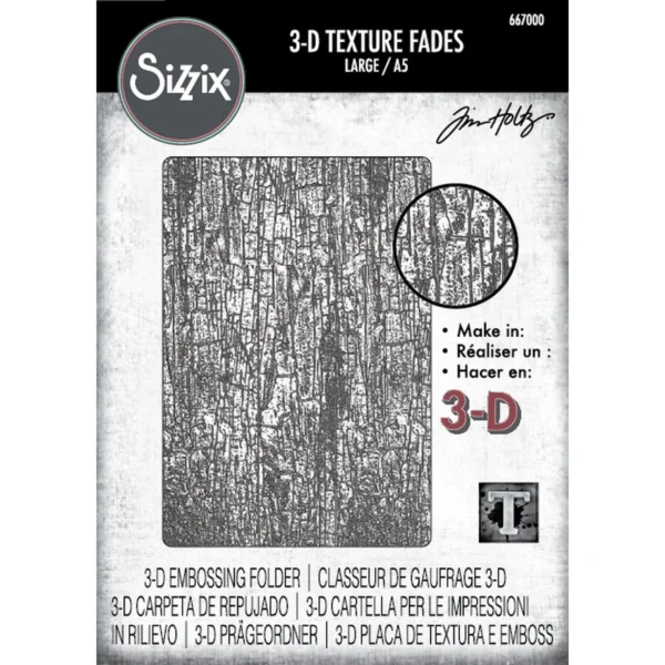 Sizzix 3-D Texture Fades Cracked A5 | Tim Holtz (667000)