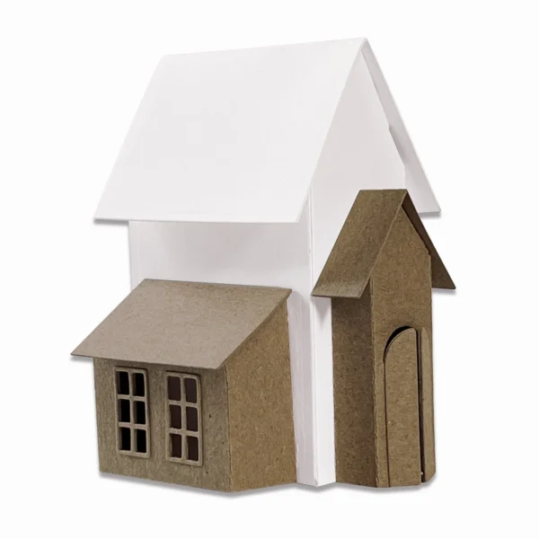 Sizzix Tim Holtz Village Collection met 87 Thinlits stansen voor huisjes en dorpsscènes. Discontinued set voor kerst, winter, Halloween en 3D projecten.