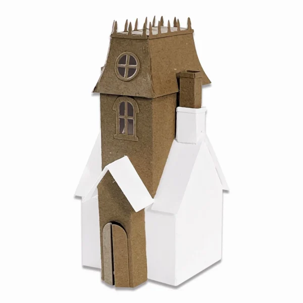 Sizzix Tim Holtz Village Collection met 87 Thinlits stansen voor huisjes en dorpsscènes. Discontinued set voor kerst, winter, Halloween en 3D projecten.