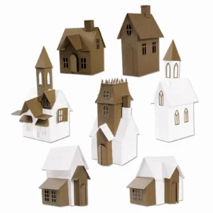 Thinlits by Tim Holtz Village Collection (665564) Sizzix Tim Holtz Village Collection met 87 Thinlits stansen voor huisjes en dorpsscènes. Discontinued set voor kerst, winter, Halloween en 3D projecten.