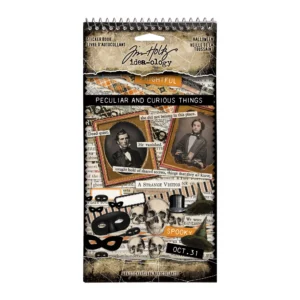 Tim Holtz Halloween Sticker Book met 484 vintage stickers. Perfect voor scrapbooking, journals, kaarten, collages en mixed media.