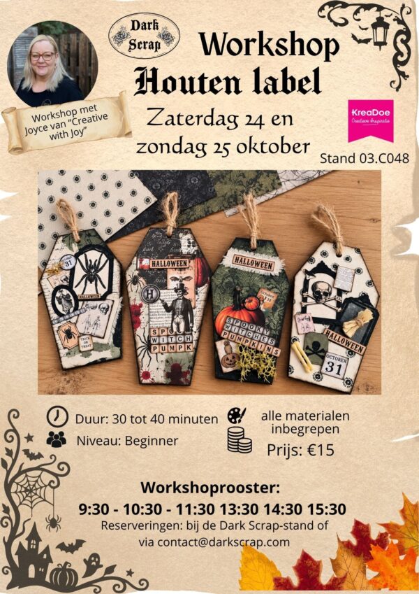 Workshop Houten Label – Wooden Tag | Gothic Scrapbooking