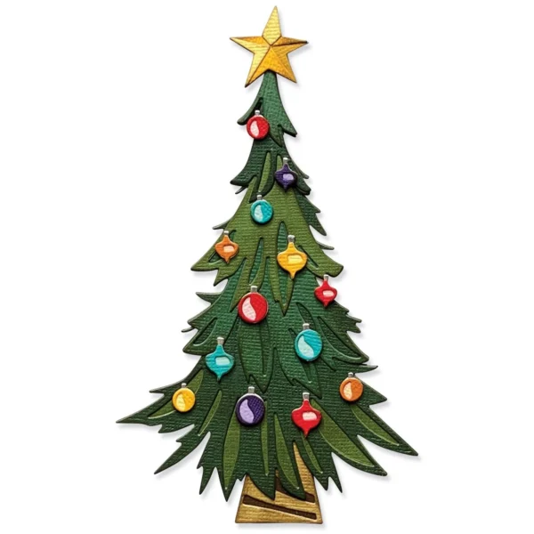 Sizzix Thinlits Colorize Die Set Trim a Tree Tim Holtz (666332 Sizzix Tim Holtz Thinlits Colorize Trim a Tree 14-delige kerstboom snijmal 666332