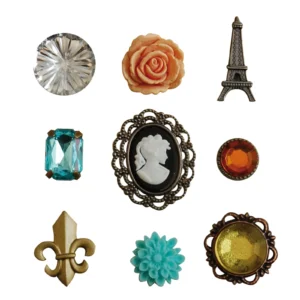 Vaessen Creative Vintage Splitpennen Paris 9 stuks metalen brads 2031-401